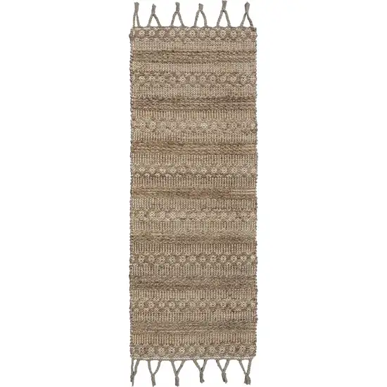 Tan Bohemian Tasseled Area Rug Photo 1