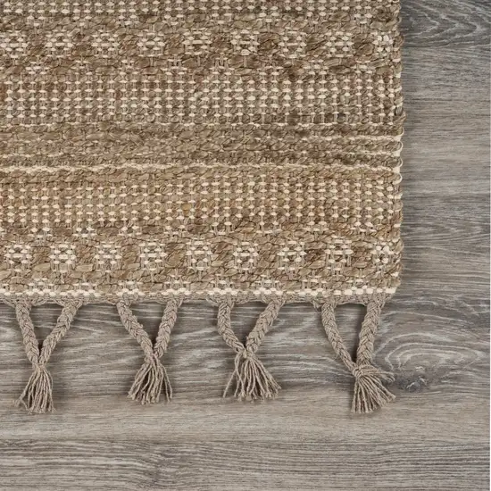 Tan Bohemian Tasseled Area Rug Photo 8