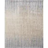 Photo of Tan Brown And Blue Abstract Power Loom Distressed Area Rug