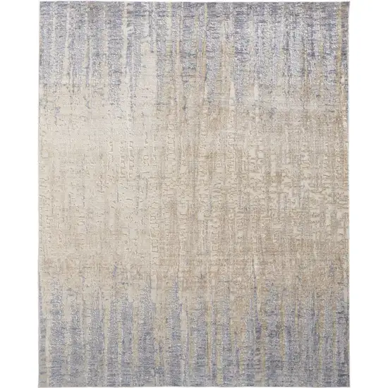 Tan Brown And Blue Abstract Power Loom Distressed Area Rug Photo 1