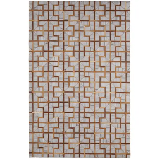 Tan Brown And Gray Geometric Hand Woven Area Rug Photo 1