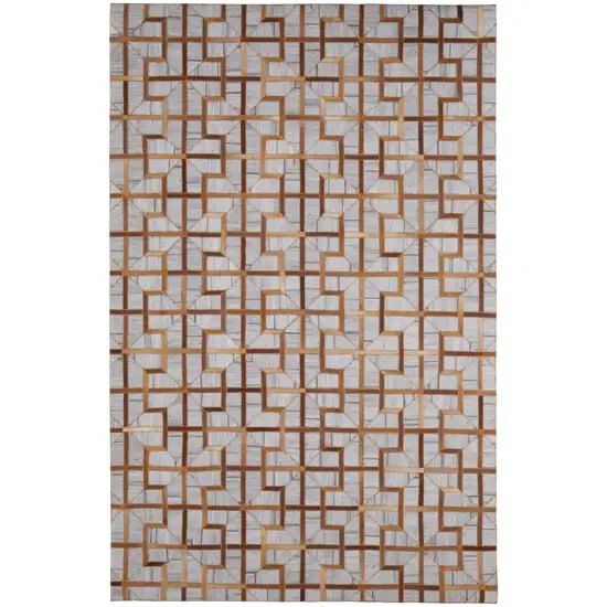 Tan Brown And Gray Geometric Hand Woven Area Rug Photo 1