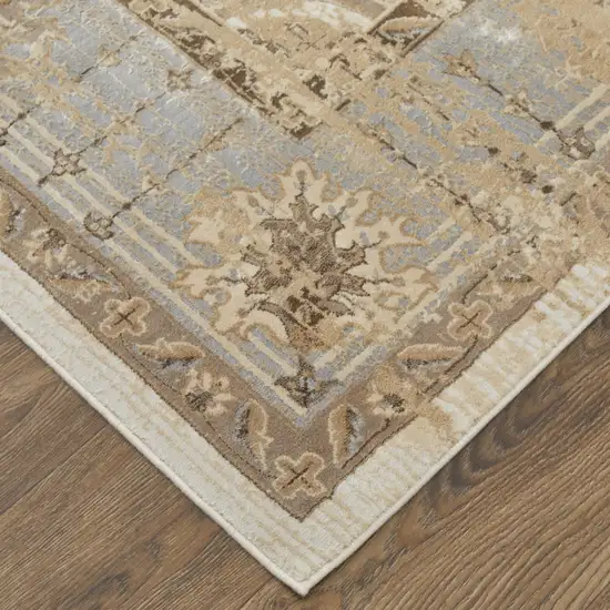 Tan Brown And Gray Power Loom Distressed Area Rug Photo 2