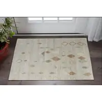 Photo of Tan Brown and Gray Wool Moroccan Hand Knotted Area Rug