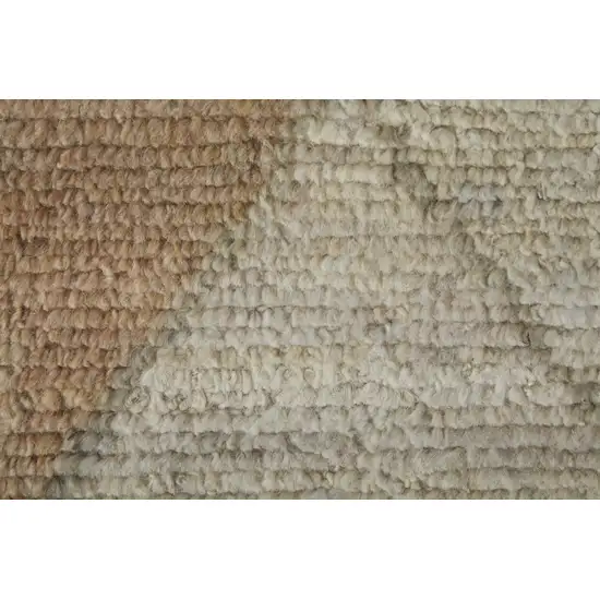 Tan Brown and Gray Wool Moroccan Hand Knotted Area Rug Photo 9