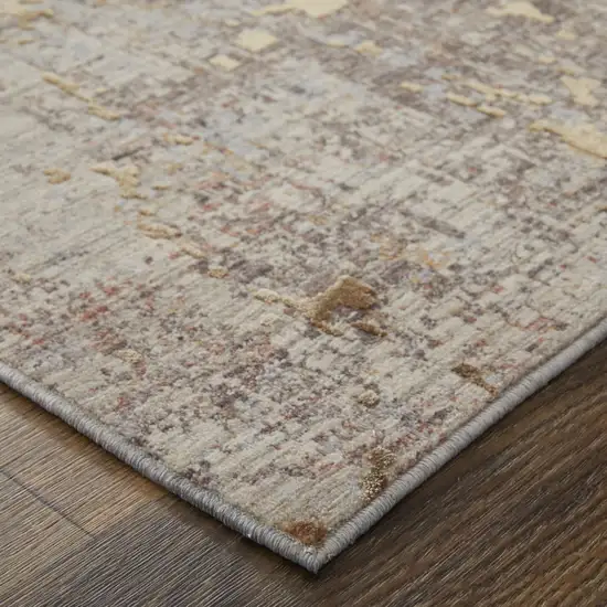 Tan Brown and Taupe Abstract Power Loom Area Rug Photo 8