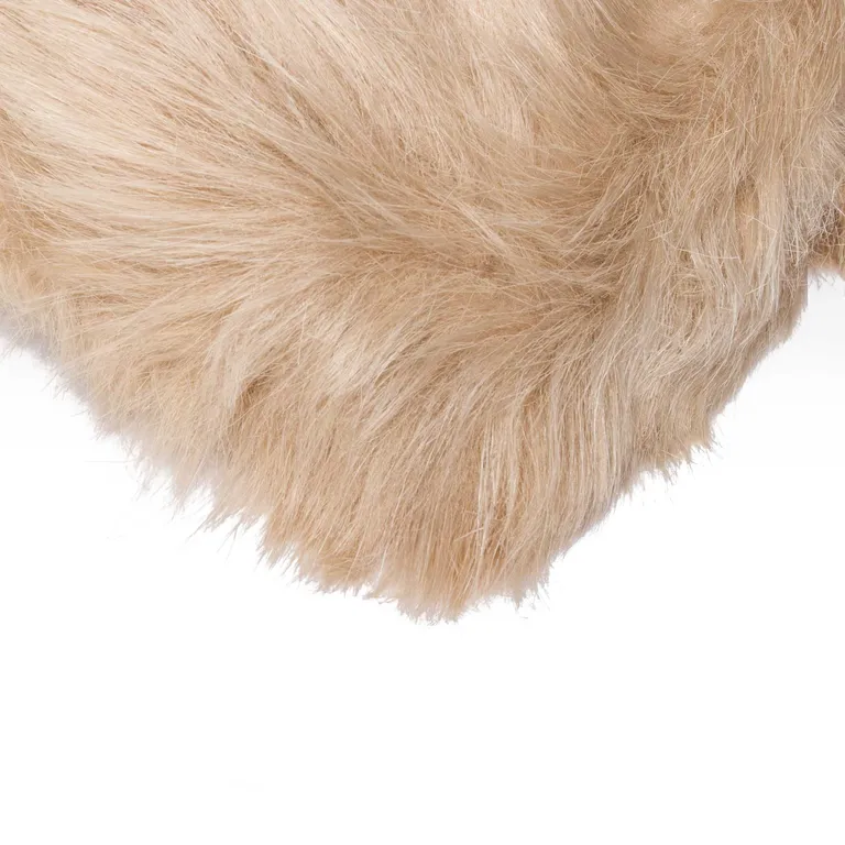 Tan Faux Fur Rectangular Area Rug Photo 2