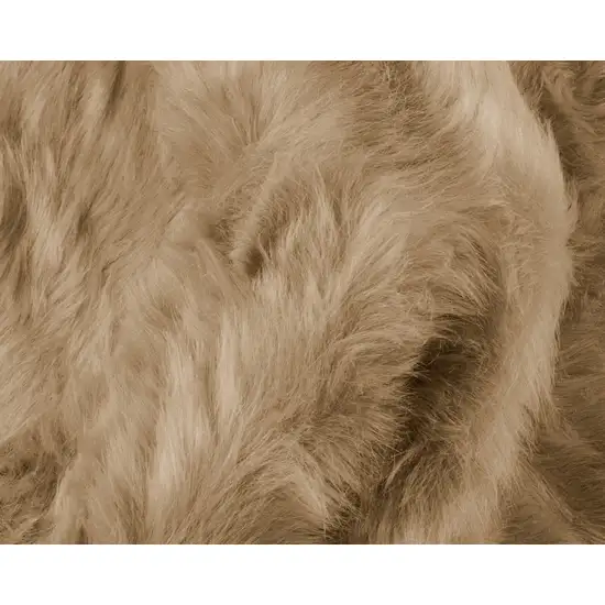 Tan Faux Fur Washable Non Skid Area Rug Photo 6