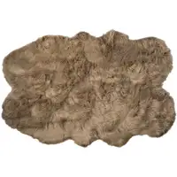 Photo of Tan Faux Fur Washable Non Skid Area Rug