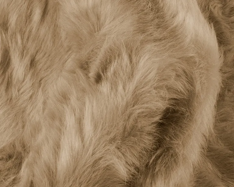 Tan Faux Fur Washable Non Skid Area Rug Photo 5