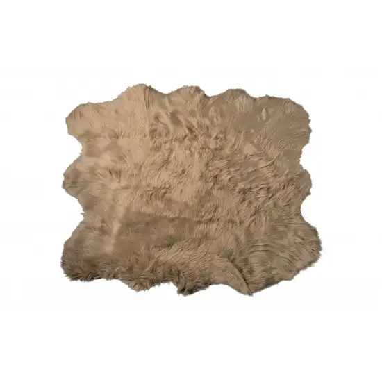 Tan Faux Sheepskin Non Skid Area Rug Photo 3