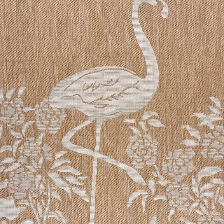 Tan Flamingo Indoor Outdoor Area Rug Photo 2