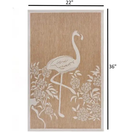 Tan Flamingo Indoor Outdoor Scatter Rug Photo 3