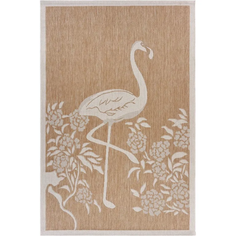 Tan Flamingo Indoor Outdoor Scatter Rug Photo 1