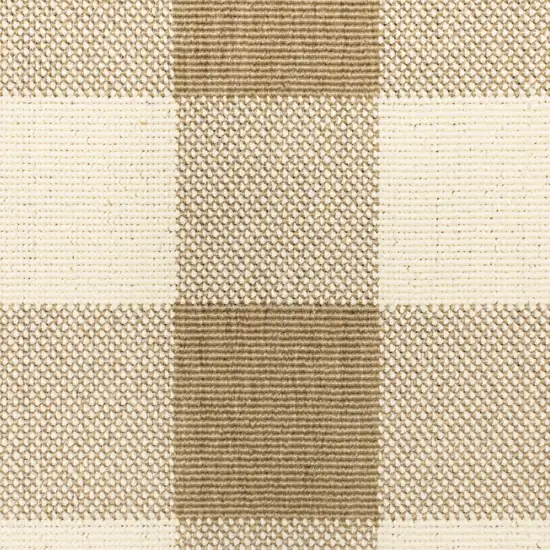 Tan Geometric Stain Resistant Indoor Outdoor Area Rug Photo 3