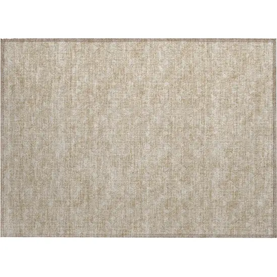 Tan Geometric Washable Non Skid Indoor Outdoor Area Rug Photo 2