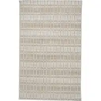 Photo of Tan Gray And Silver Striped Hand Woven Area Rug