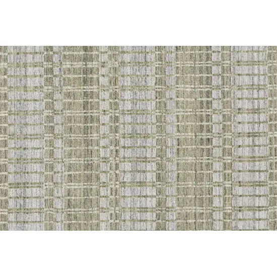 Tan Gray And Silver Striped Hand Woven Area Rug Photo 8