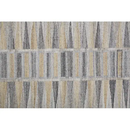 Tan Gray And Taupe Geometric Hand Woven Stain Resistant Area Rug With Fringe Photo 7