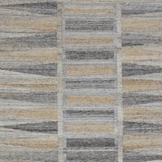 Tan Gray And Taupe Geometric Hand Woven Stain Resistant Area Rug With Fringe Photo 3