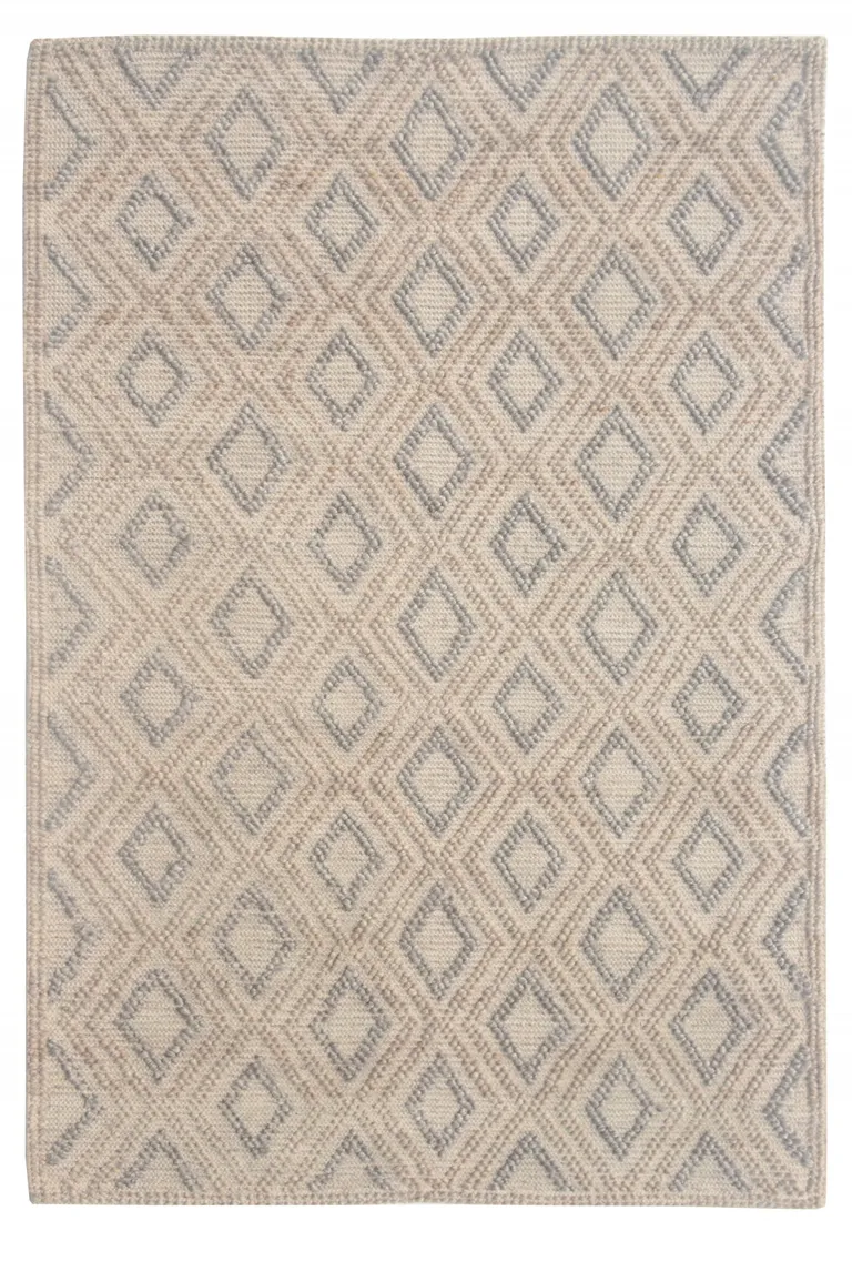 Tan Gray Diamond Lattice Modern Area Rug Photo 1