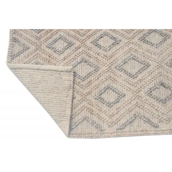 Tan Gray Diamond Lattice Modern Area Rug Photo 3