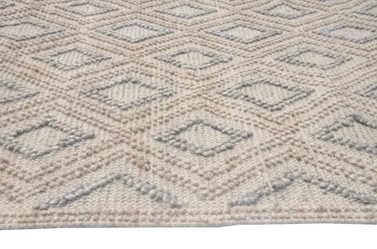 Tan Gray Diamond Lattice Modern Area Rug Photo 4