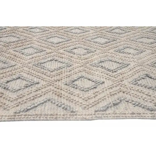 Tan Gray Diamond Lattice Modern Area Rug Photo 4