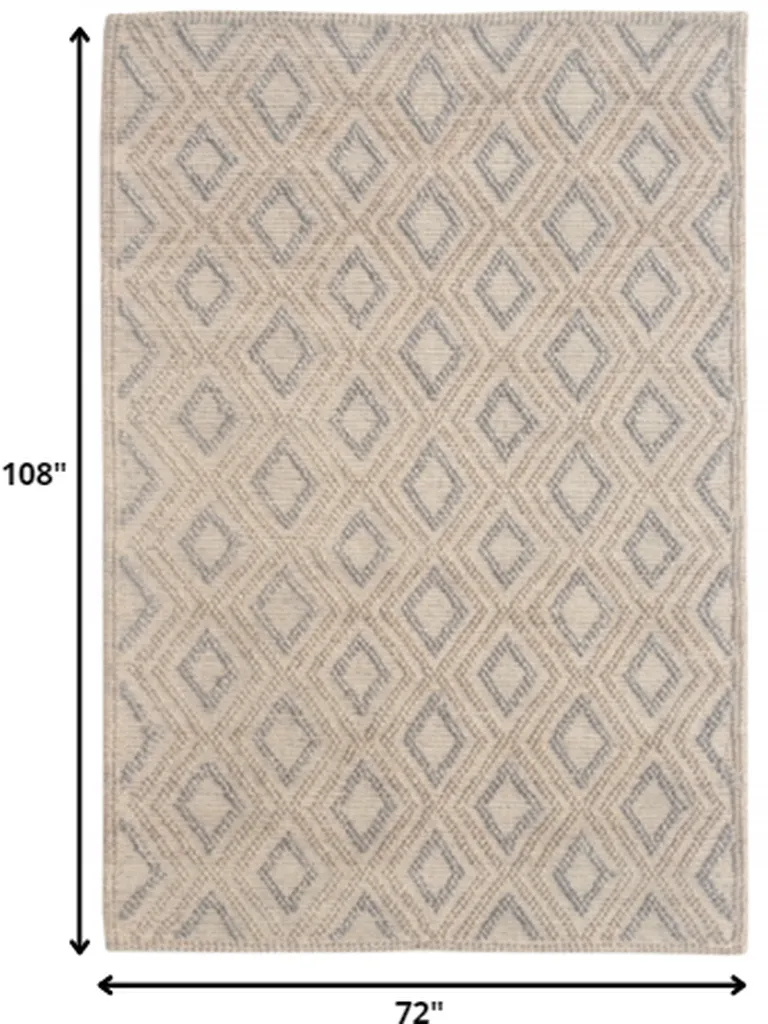 Tan Gray Diamond Lattice Modern Area Rug Photo 5