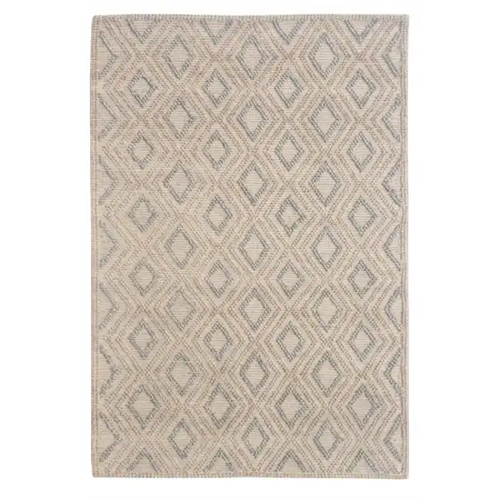 Tan Gray Diamond Lattice Modern Area Rug Photo 1