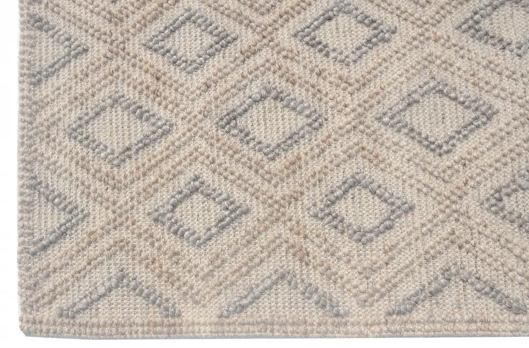 Tan Gray Diamond Lattice Modern Area Rug Photo 2