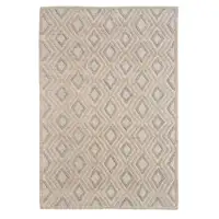 Photo of Tan Gray Diamond Lattice Modern Area Rug