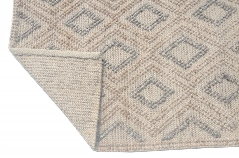 Tan Gray Diamond Lattice Modern Area Rug Photo 3