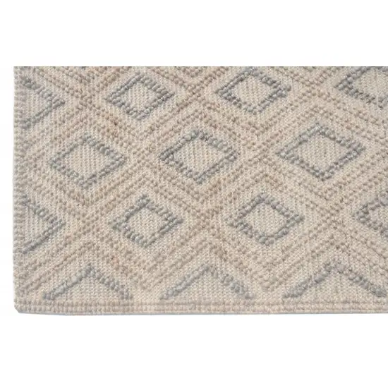 Tan Gray Diamond Lattice Modern Area Rug Photo 2