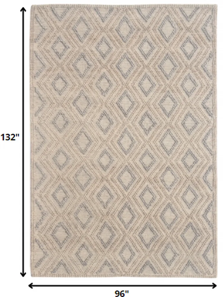 Tan Gray Diamond Lattice Modern Area Rug Photo 5