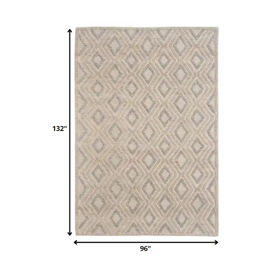 Tan Gray Diamond Lattice Modern Area Rug Photo 5