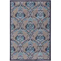 Photo of Tan Green and Taupe Floral Power Loom Area Rug