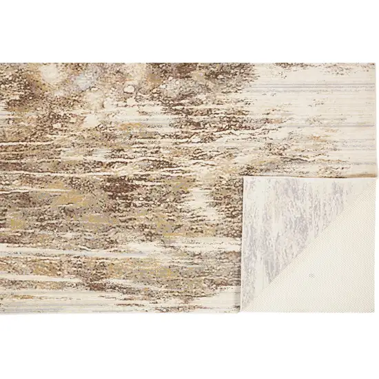 Tan Ivory And Brown Abstract Area Rug Photo 2