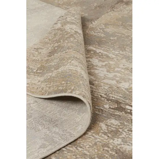 Tan Ivory And Brown Abstract Area Rug Photo 8