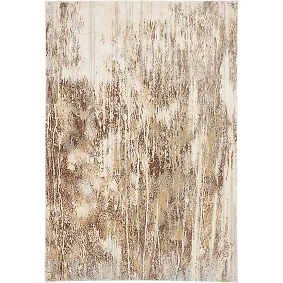 Tan Ivory And Brown Abstract Area Rug Photo 1