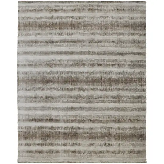 Tan Ivory And Brown Abstract Hand Woven Area Rug Photo 1