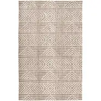 Photo of Tan Ivory And Brown Geometric Stain Resistant Area Rug