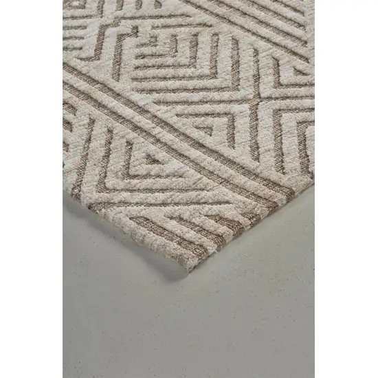 Tan Ivory And Brown Geometric Stain Resistant Area Rug Photo 3