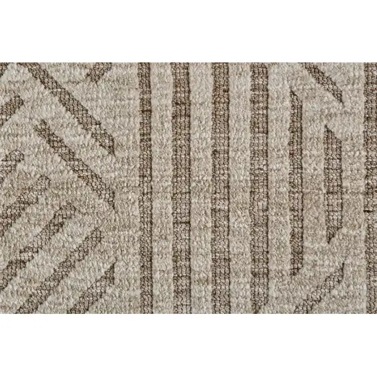 Tan Ivory And Brown Geometric Stain Resistant Area Rug Photo 9