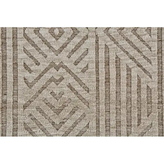 Tan Ivory And Brown Geometric Stain Resistant Area Rug Photo 3