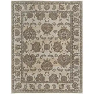 Photo of Tan Ivory And Brown Power Loom Area Rug