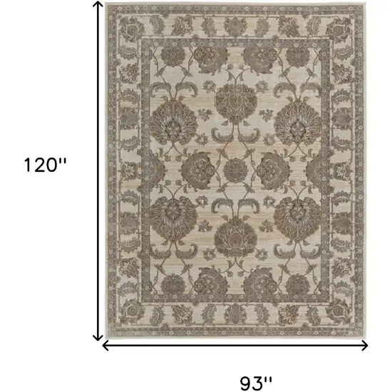 Tan Ivory And Brown Power Loom Area Rug Photo 4