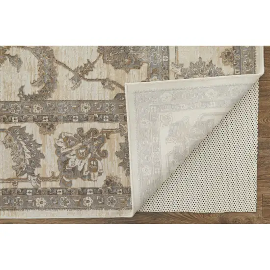 Tan Ivory And Brown Power Loom Area Rug Photo 3