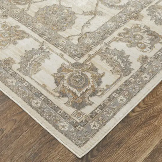 Tan Ivory And Brown Power Loom Area Rug Photo 4