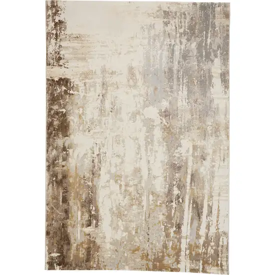 Tan Ivory And Gray Abstract Area Rug Photo 4